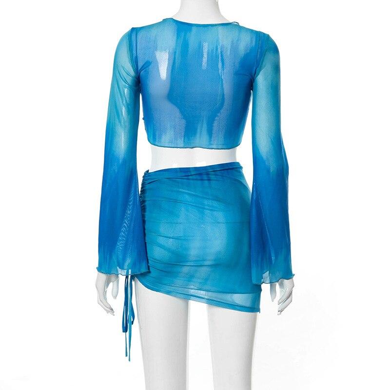 Tie Dye Mesh Two Piece Set