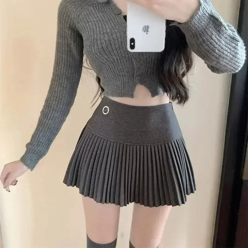 Pleated Skirt High Waisted