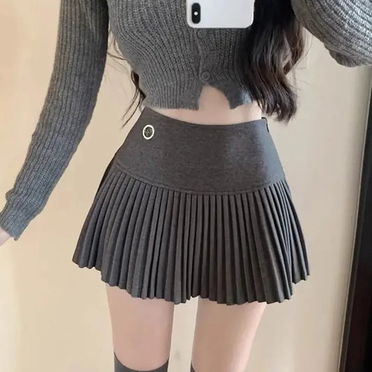 Pleated Skirt High Waisted