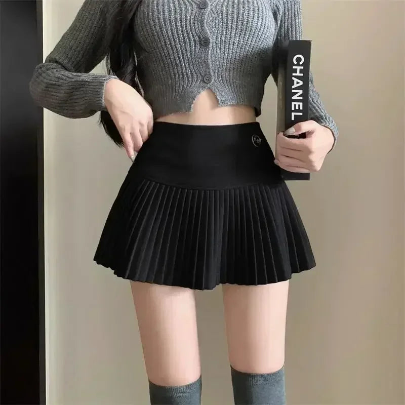 Pleated Skirt High Waisted