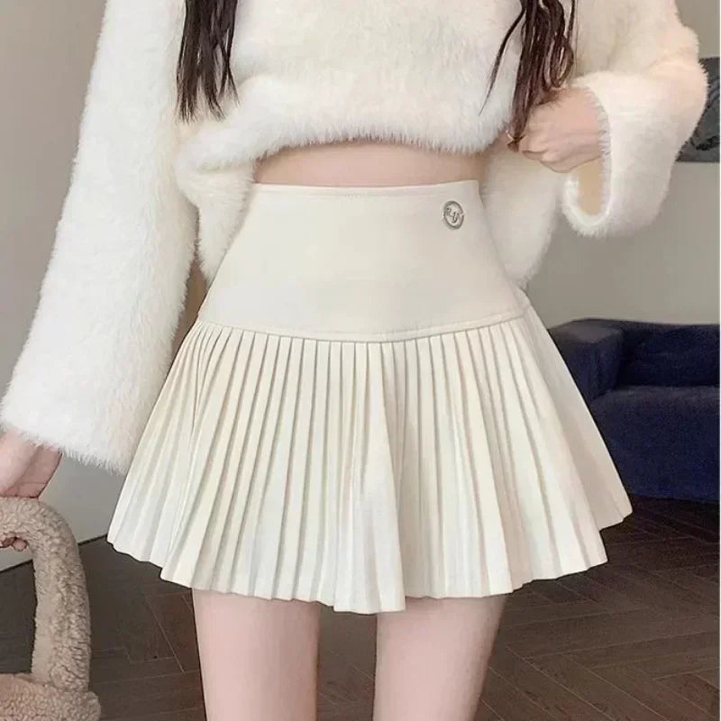 Pleated Skirt High Waisted